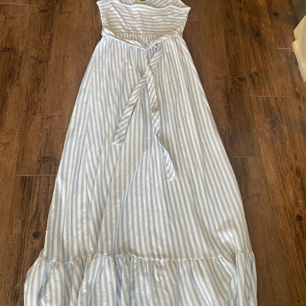 Summer Striped Blue and White Kids Dress Small - Picture 5 of 5